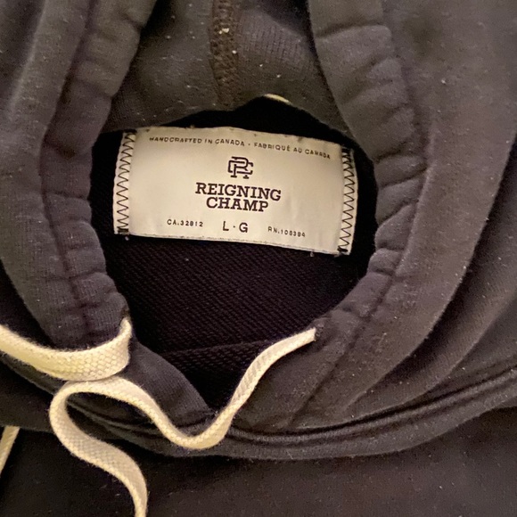 Black Reigning Champ Oversized Hoodie - Picture 2 of 3